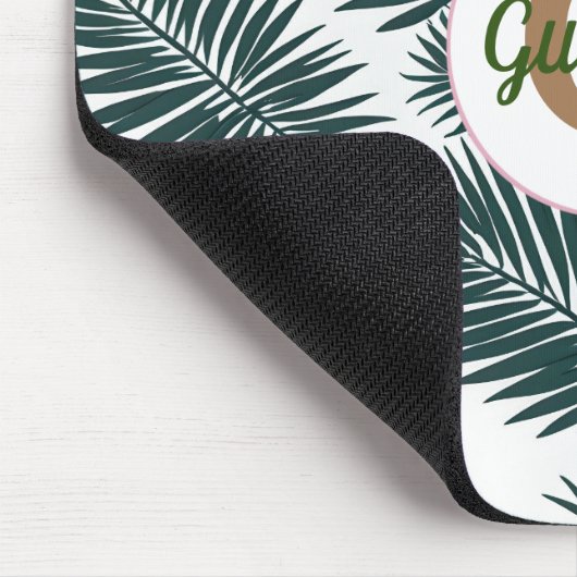 Palm Blätter Muster personalisierter Name und erst Mousepad (Ecke)