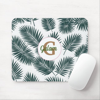 Palm Blätter Muster personalisierter Name und erst Mousepad