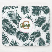 Palm Blätter Muster personalisierter Name und erst Mousepad (Vorne)