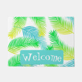 Palm Blätter Muster Willkommen Doormat Tropical Zu Fußmatte (Vorderseite)