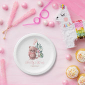 Palm Blätter Orchids Teddy Bear Baby Shower Girl Pappteller (Party)