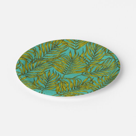 Palm-Blätter Pappteller (Schrägansicht)