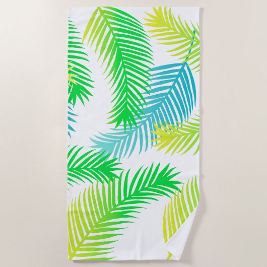 Palm Blätter Pattern Beach Handtuch - Tropical Bot (Vorderseite)