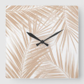 Palm Blätter Pattern Dream 6 #tropical#art Quadratische Wanduhr (Vorderseite)