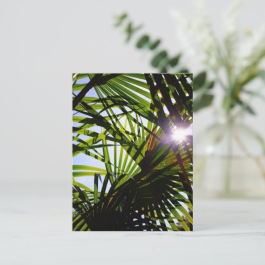 Palm-Blätter Postkarte (Stehend Vorderseite)