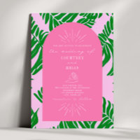 Palm Blätter Rosa & Grüne Seashell Wedding