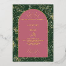 Palm Blätter Rosa + Grüner Strand Hochzeit