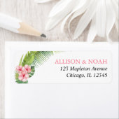 Palm Blätter Rosa Hibiskus tropisch (Insitu)