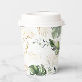 Palm Blätter Safari Giraffe Jungle Babydusche Pappbecher (Rückseite)