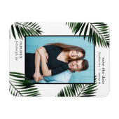 Palm-Blätter Save the Date Hochzeitsstift Foto Magnet (Horizontal)