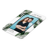 Palm-Blätter Save the Date Hochzeitsstift Foto Magnet (Linke Seite)