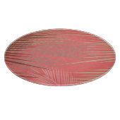 Palm Blätter Schatten auf lebende Koralle Schneidebrett (Ecke)