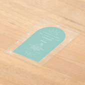 Palm Blätter Seashell Aqua Tropical Wedding Acryleinladungen (Ablage )