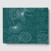 Palm Blätter Seashell Aquamarin Beach Wedding Gästebuch (Rückseite)