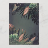 Palm Blätter String Lights Beach Wedding Details Begleitkarte (Rückseite)