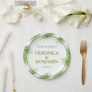 Palm Blätter Tropical Beach Hochzeit Pappteller