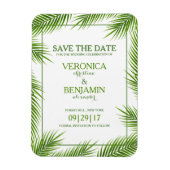 Palm Blätter Tropical Beach Hochzeit Save the Date Magnet (Vertikal)