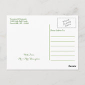 Palm Blätter Tropical Beach Hochzeit Vielen Dank Postkarte (Rückseite)