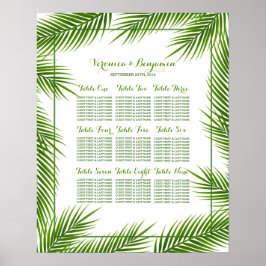 Palm Blätter Tropical Beach Hochzeitskarte Poster