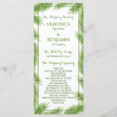 Palm Blätter Tropical Beach Hochzeitsprogramm Programm (Vorderseite)