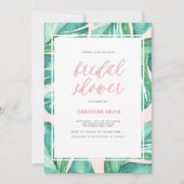 Palm Blätter Tropical Bridal Dusche Einladung (Vorderseite)