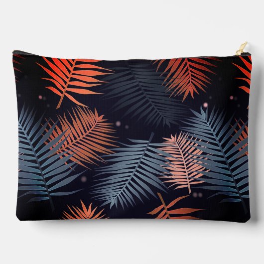 Palm Blätter Tropical Design Zubehörtasche (Rückseite)