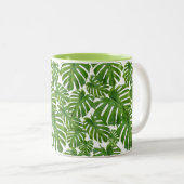 Palm Blätter Tropical Design Zweifarbige Tasse (VorderseiteRechts)