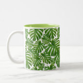 Palm Blätter Tropical Design Zweifarbige Tasse (Links)