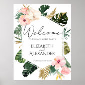 Palm Blätter Tropical Engagement Party Willkommens Poster (Vorne)