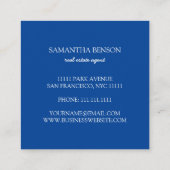 Palm Blätter Tropical Island Green & White Square Quadratische Visitenkarte (Rückseite)