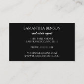 Palm Blätter Tropical Island Green & White Square Visitenkarte (Rückseite)