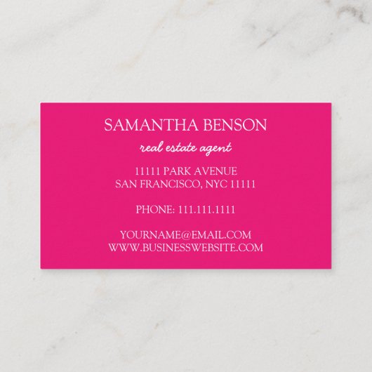 Palm Blätter Tropical Island Green & White Square Visitenkarte (Rückseite)