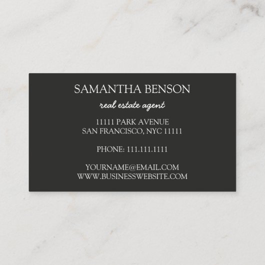 Palm Blätter Tropical Island Green & White Square Visitenkarte (Rückseite)