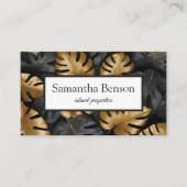 Palm Blätter Tropical Island Green & White Square Visitenkarte (Vorderseite)