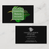 Palm Blätter Tropical Island Green & White Visitenkarte (Vorne/Hinten)