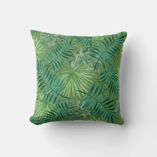 Palm Blätter Tropical Print Green Cushion Kissen