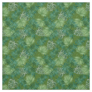 Palm Blätter Tropical Print Green Fabric Stoff