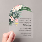 Palm Blätter Tropische Hochzeit in Urlaubsort Acryleinladungen (Insitu (Handheld))