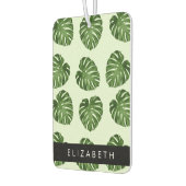 Palm-Blätter, tropisches Muster, Ihr Name Autolufterfrischer (Links)