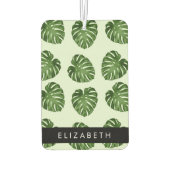 Palm-Blätter, tropisches Muster, Ihr Name Autolufterfrischer (Rückseite)
