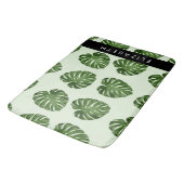 Palm-Blätter, tropisches Muster, Ihr Name Badematte (Schrägansicht)