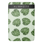 Palm-Blätter, tropisches Muster, Ihr Name Badematte (Vorderseite Vertikal)