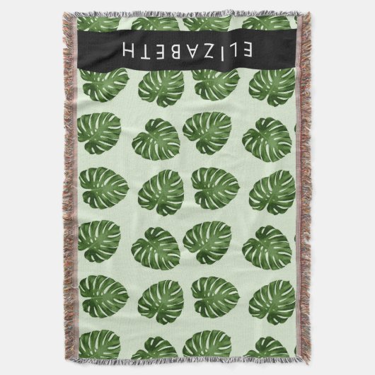 Palm-Blätter, tropisches Muster, Ihr Name Decke (Vorderseite Vertikal)