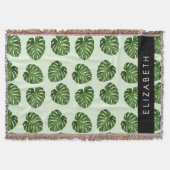 Palm-Blätter, tropisches Muster, Ihr Name Decke (Vorderseite)