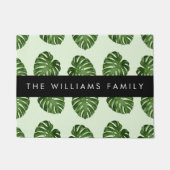 Palm-Blätter, tropisches Muster, Ihr Name Fußmatte (Vorderseite)