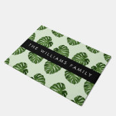 Palm-Blätter, tropisches Muster, Ihr Name Fußmatte (Schrägansicht)