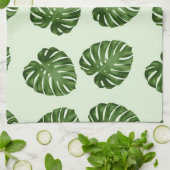 Palm-Blätter, tropisches Muster, Ihr Name Geschirrtuch (Gefaltet)