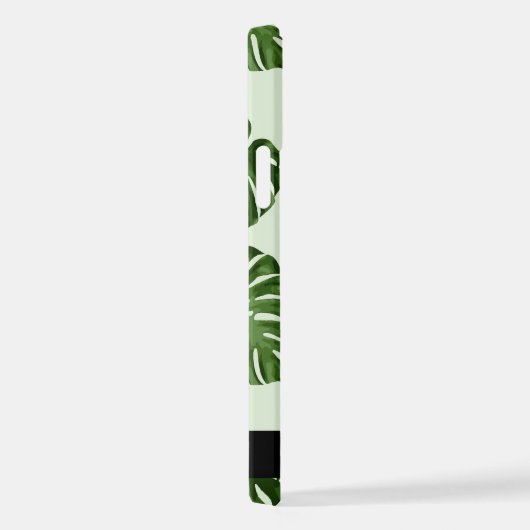 Palm-Blätter, tropisches Muster, Ihr Name iPhone Hülle (Rechte Seite)