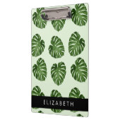 Palm-Blätter, tropisches Muster, Ihr Name Klemmbrett (Links)