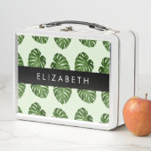 Palm-Blätter, tropisches Muster, Ihr Name Metall Brotdose (Beispiel)